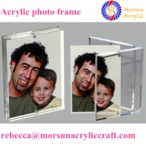 Quality Transparent desktop acrylic magnetic picture holder 5X7 for gift for sale