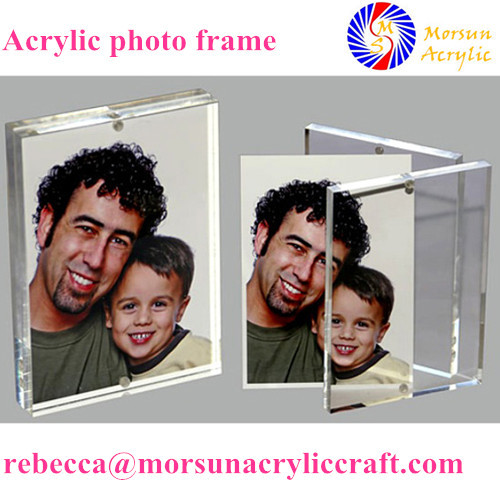 Quality Transparent double side customized acrylic magnetic photo frame stand for sale