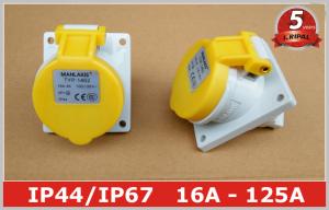 Quality Angled Panel Mounted Industrial Power Socket switch 110V 16A IP44 3 Pin For Marine for sale