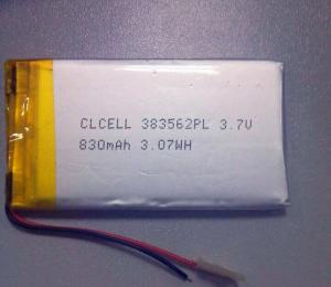 China CLCELL Lithium Polymer battery 3.7v 383562 830mAh Rechargeable battery with PCM on sale