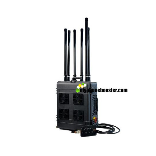 Quality 6 Channels 300w High Power Drone Signal Jammer  Draw Bar Box Mobile Signal Jammer Blocker Jamming Range Up to 1500 Meter for sale