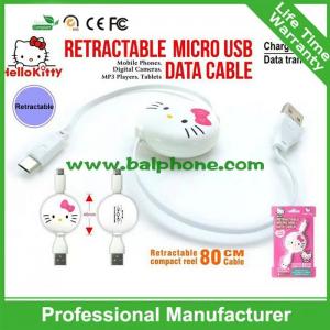 Quality 1m ew retractable cable with hello kitty for sale