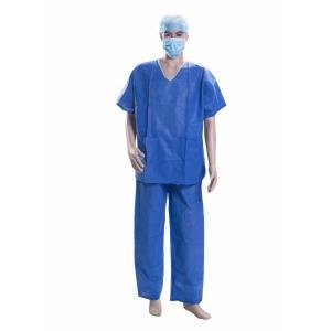Quality Non Woven Disposable Scrub Suits 25gsm 30gsm 35gsm 40gsm 45gsm 50gsm 55gsm 60gsm 65gsm for sale