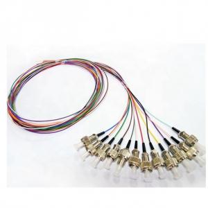 Quality 0.9mm Tight Buffer Fiber Optic Pigtail ST UPC Connector 12 Colors 12 Fibers for sale