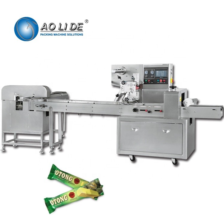 Quality Automatic Grade Pouch Horizontal Flow Wrapper / Film Popsicle Packaging Machine for sale