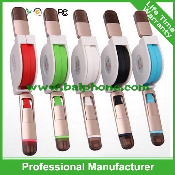 Quality Iphone 6/Micro 2in1 retractable data cable for sale