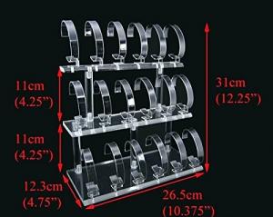 Quality 3 Tier Acrylic Watch Stand Holder Removable Silk printing logo for sale