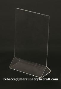 Quality Freestanding Table Top Plexiglass Sign Holder Clear A5 Acrylic Poster Holder for sale