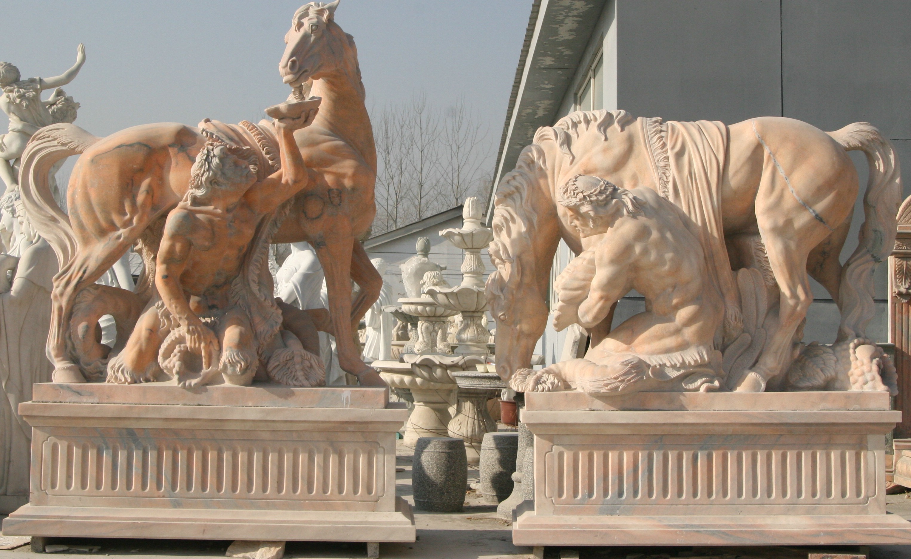Quality Horse stone sculpture for garden for sale