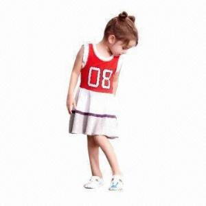 Quality Girls' Dress, Comes in Sleeveless Style, Made of 100% Cotton for sale