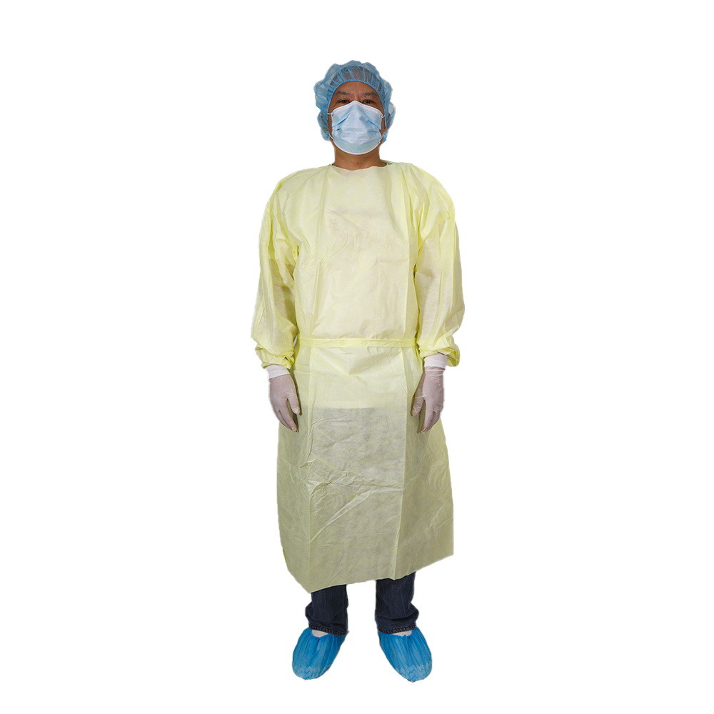 Quality Yellow SMMMS Level 3 Disposable Isolation Gowns Non Woven Hospital for sale