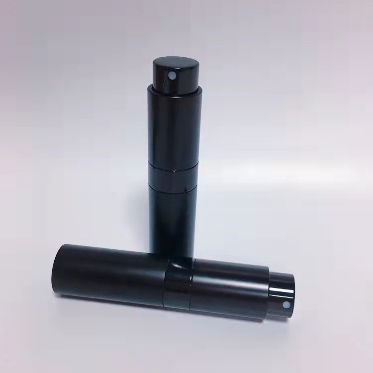 Travel Mini Aluminum  8ML Black Color Aluminum Top Quality Refillable Perfume Spray Bottle