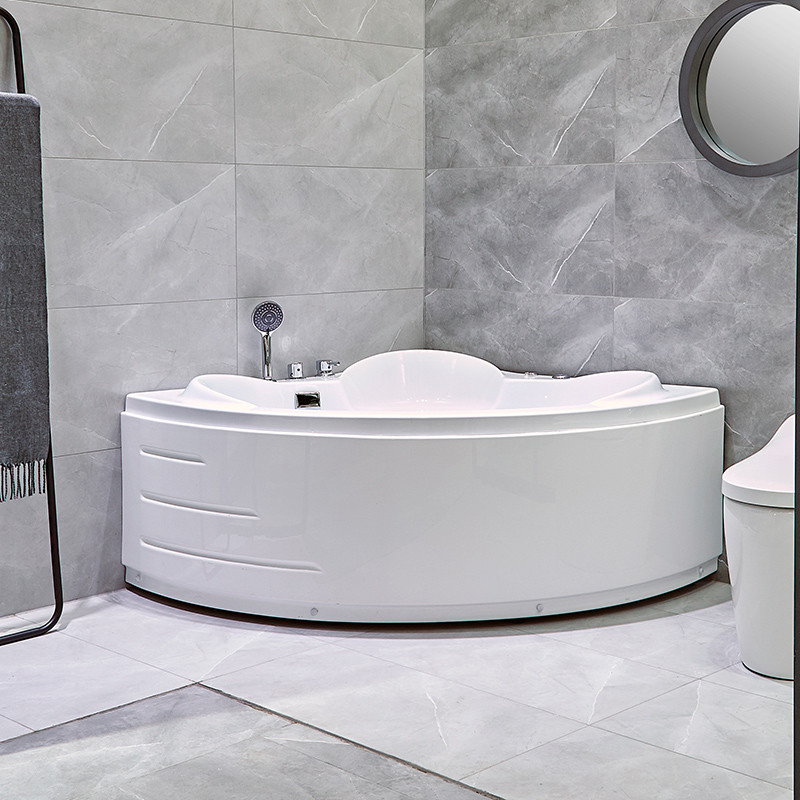 China Indoor Whirlpool Acrylic Triangle Corner Bathtub Small Shower Combo for sale