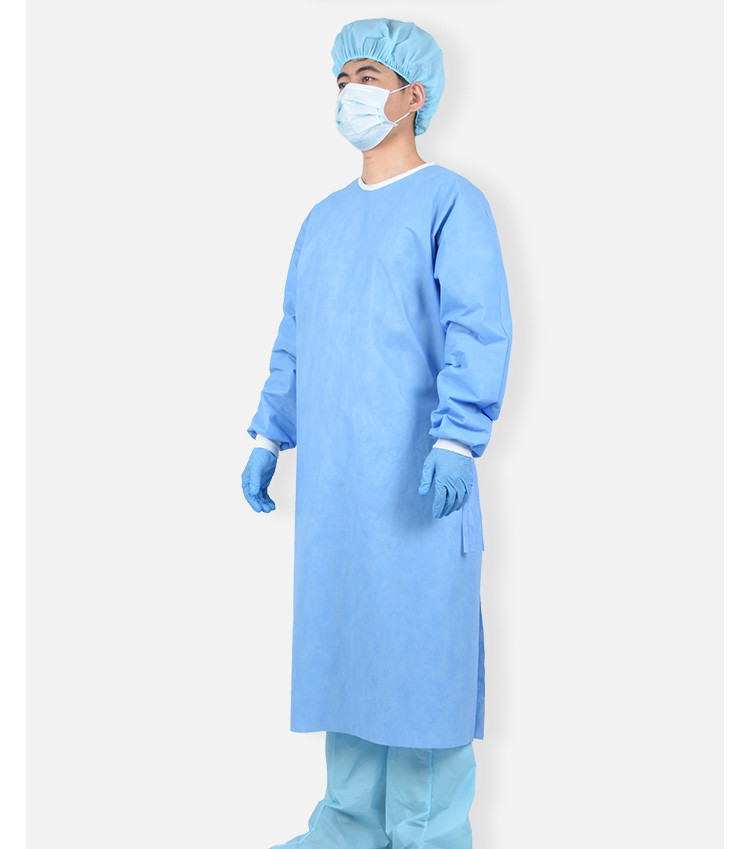 Quality 18-40gsm Medical Disposable Isolation Gown PP Spunbonded Non Woven Medical Gown for sale