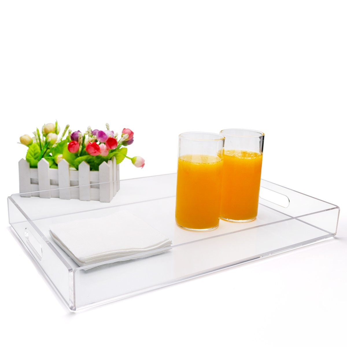 Quality Clear Acrylic Tray Rectangular For Breakfast for sale