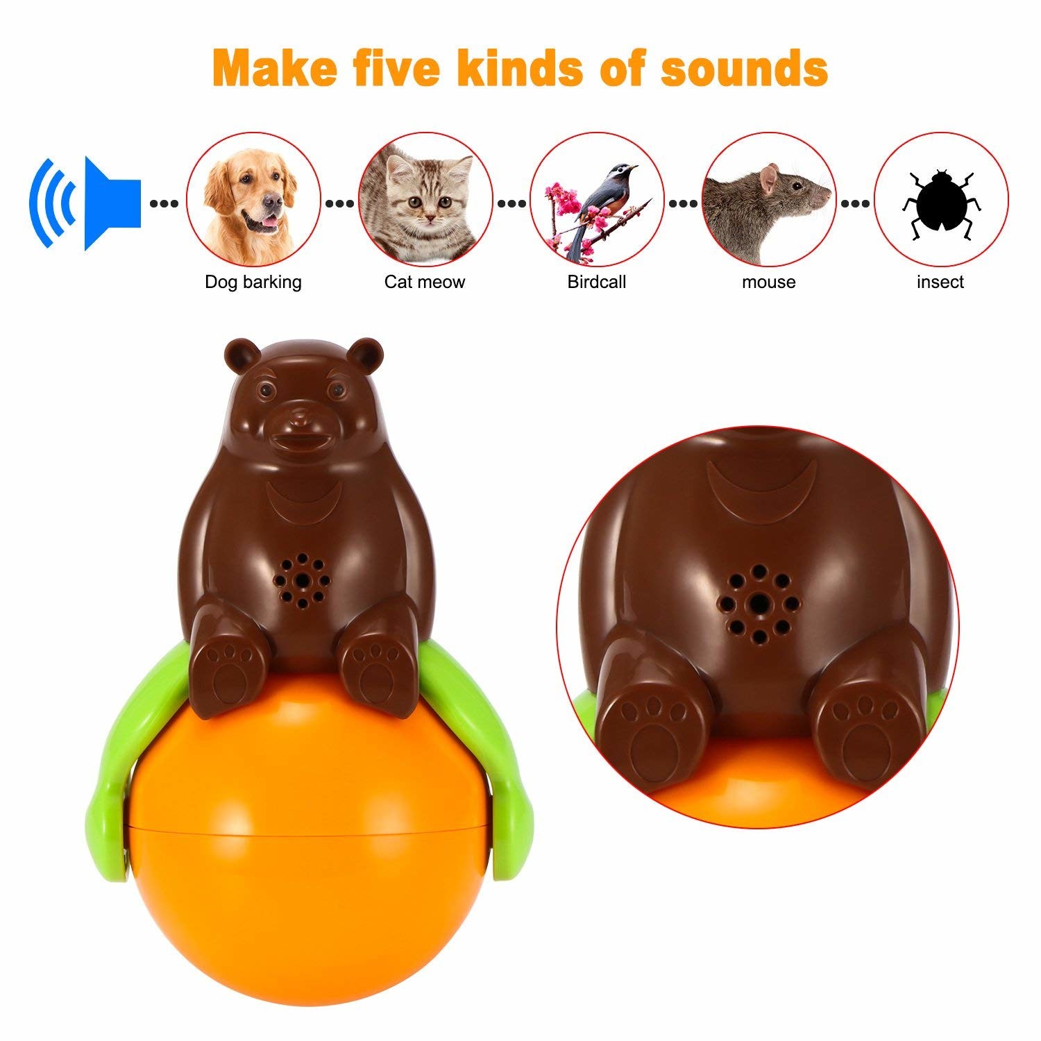 Quality Inventions Pet Tumbler Toy Sound And Light Ball five kinds of sounds for sale