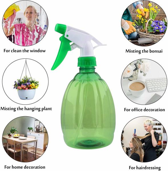 Green Plastic Trigger Spray Bottles Household Garden Plant Watering