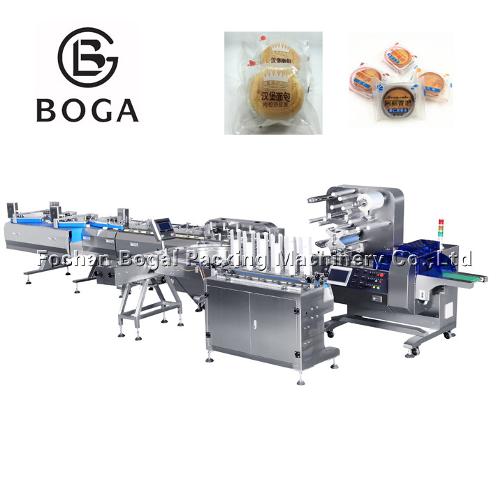 Quality Flow Tray Bread Packaging Machine For Moon Cake Feeding Line Packing for sale