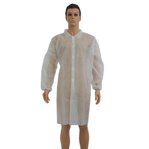Quality Unisex 30g Non Woven Disposable Lab Coat With Velcro for sale