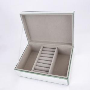 Quality Silver Color Mirrored Earring Organizer Box 257*181*95mm Environment Friendly for sale