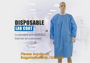 Quality Disposable Isolation Non- Woven Gown,Disposable Hospital Non woven Medical White Lab Coat,Disposable Industrial Overall for sale