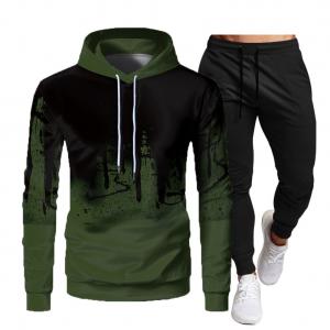 Quality ODM Men Tracksuit Set Sportswear Hooded And Pant Pullover Two Piece for sale