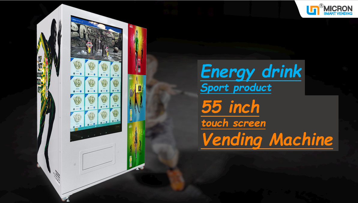 Quality Metal 22 Inch Touch Screen Drink Vending Machine For Gym Bank School With Elevator Corridor for sale
