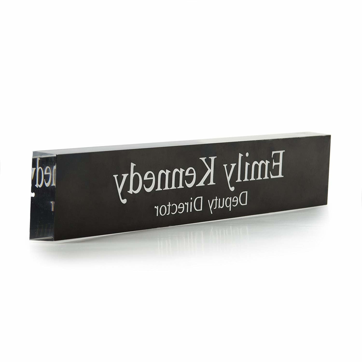 Quality 2x10 Acrylic Desk Wedge Name Plate Black Color Scratch Resistance for sale