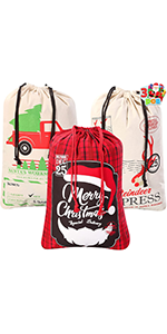 Extra Large Personalized Christmas Canvas Bags
