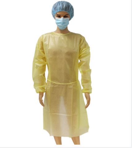 Liquid Resistant Protective Disposable Gowns Surgical Yellow Color