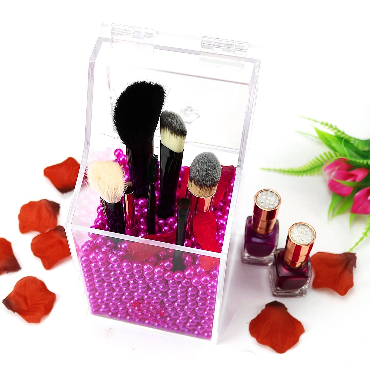 Quality PMMA Plexiglass Acrylic Brush Box Clear With Forest Finishing for sale