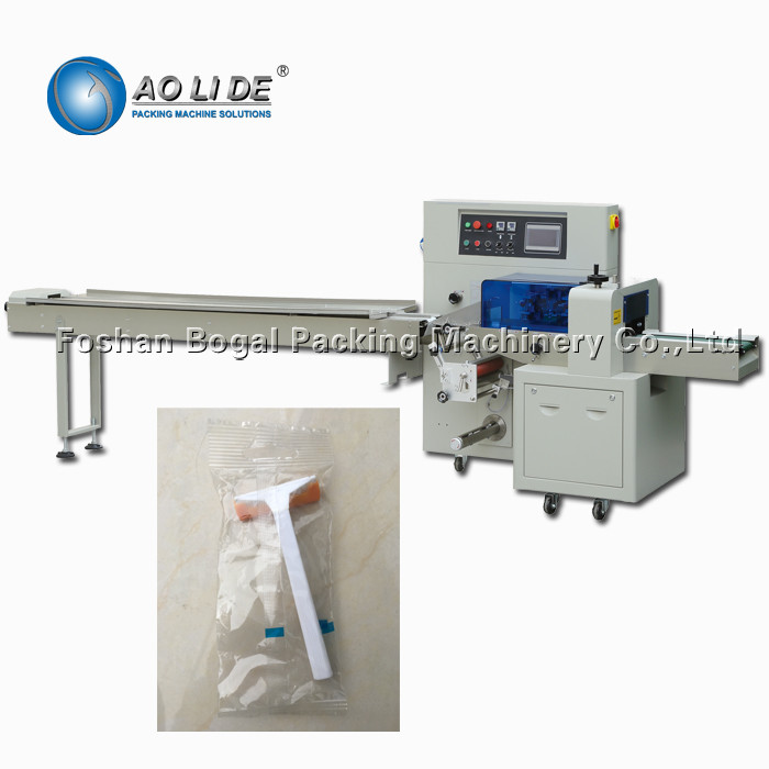 Quality Horizontal Wrapping Machine No Empty Bag Function Straight Razor Blade Packing for sale