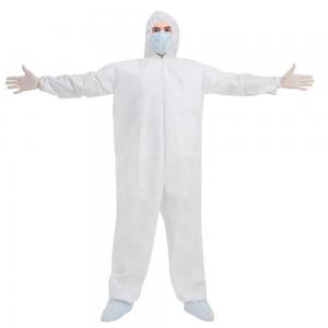 Quality PPE Disposable Protective Coverall Waterproof White 25gsm-70gsm for sale