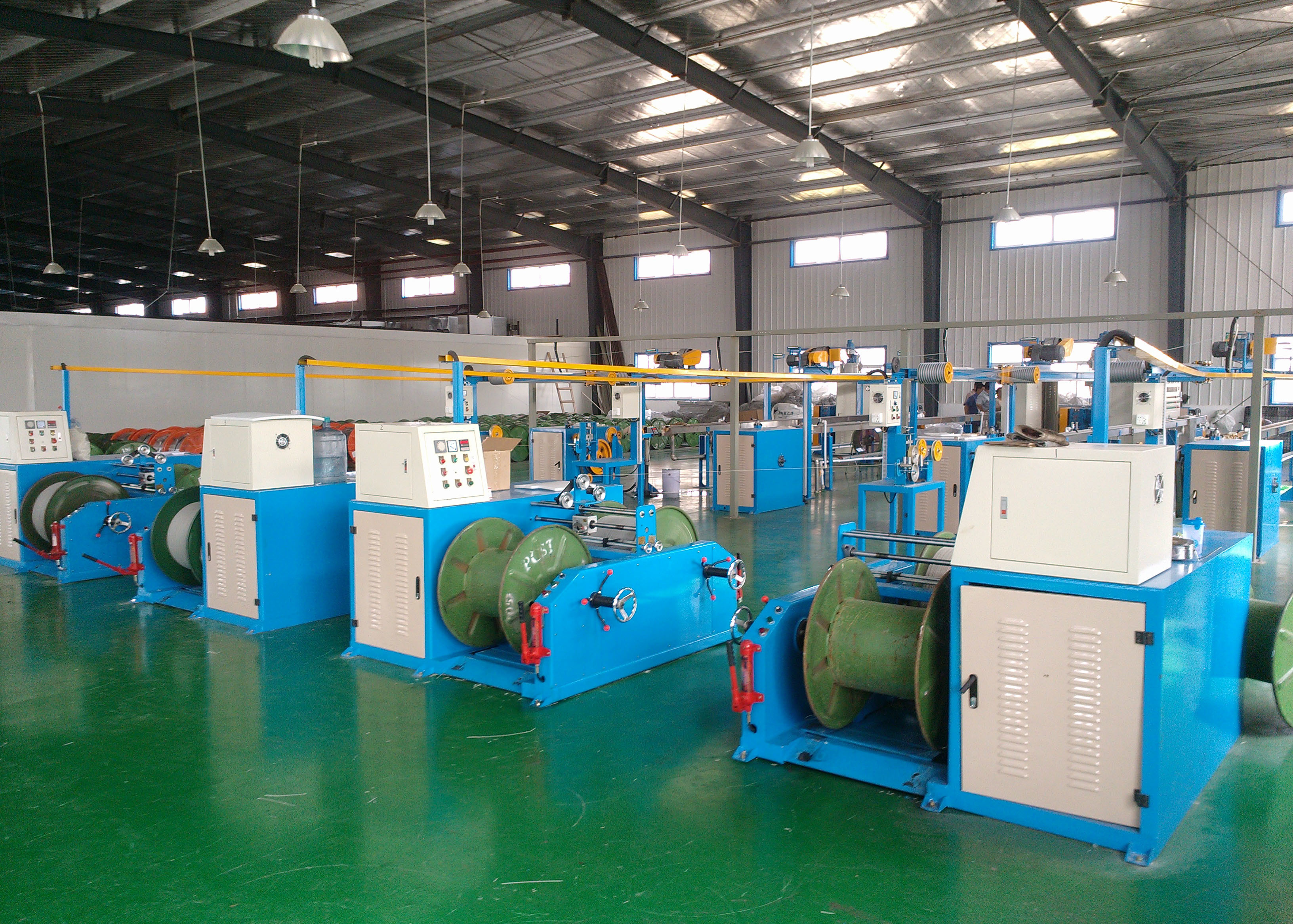 Industrial Cable Production Equipment , Wire Extrusion Line 26x3.4x2.8m Size