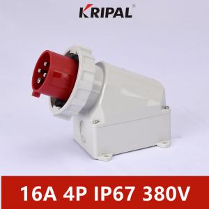 Quality IEC 4 Pole IP67 380V 16A Industrial  Wall Mounted Plug Waterproof for sale