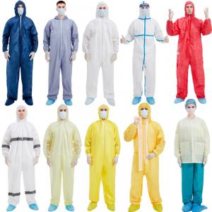 Quality Medical Grade Non Woven Disposable Coverall Protective Suit 20g-70gsm for sale