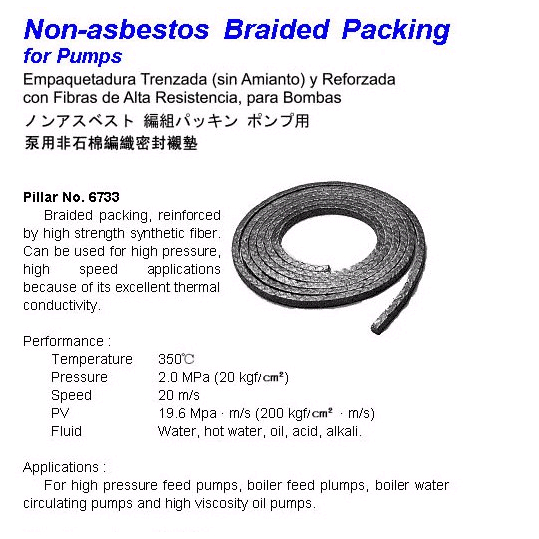 Non-asbestos Braided Packing