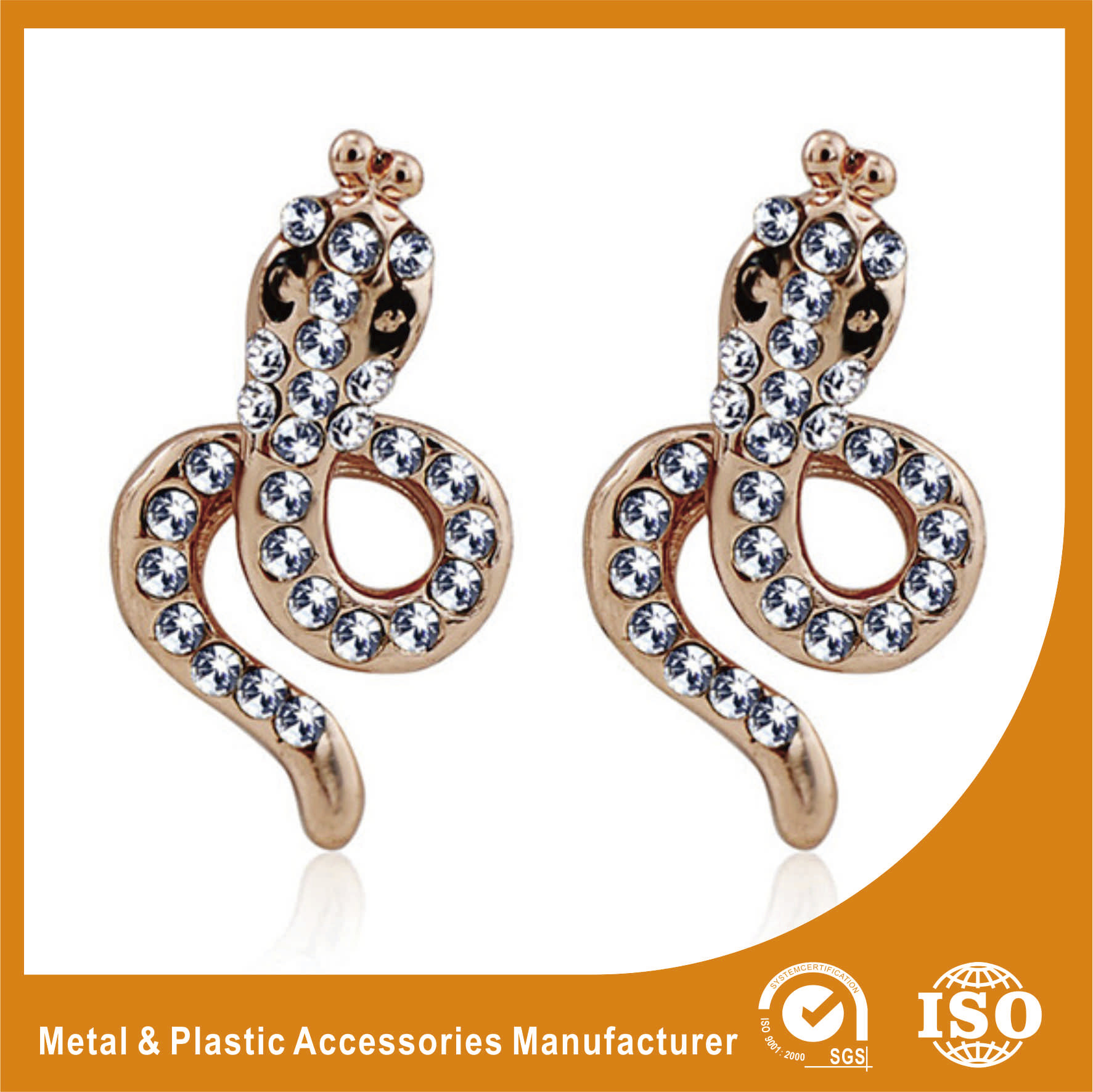 Quality Simple Design Alloy Gold Rhinestone Earrings Metals Antique Earrings for sale