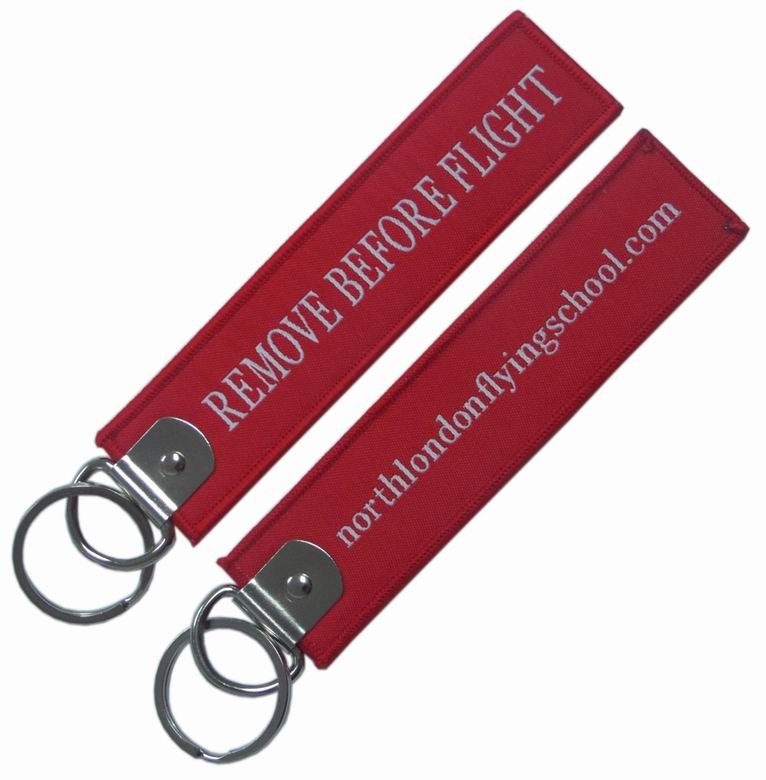 Buy Red Black Fashion Personalized Fabric Keychains Lightweight Portable at wholesale prices