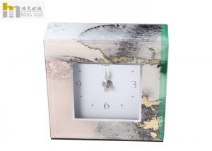 Quality Home Decoration Square Glass Clock / Glass Desk Clock Customized Designs for sale
