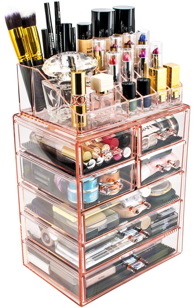 Quality Spacious Design Custom Acrylic Display Case Makeup And Jewelry Storage for sale