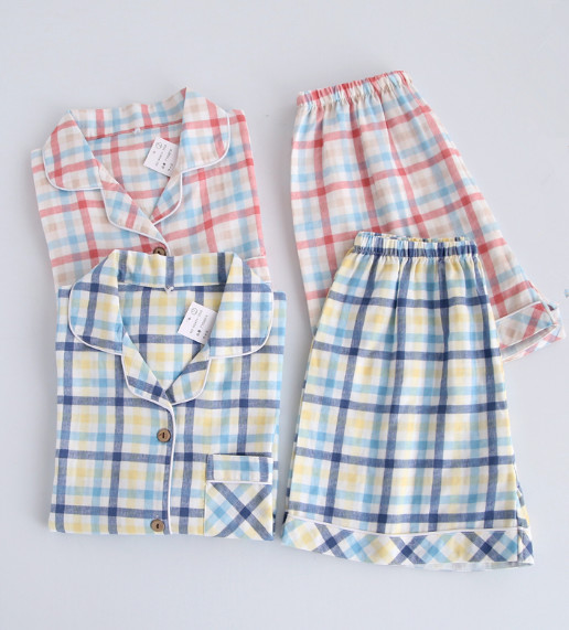 Quality women summer fashion pajamas, Cardigan printing short sleeve leisurewear for sale