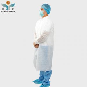 Quality PP Non Woven 35gsm Disposable Lab Coat SMS Cleaning Room for sale