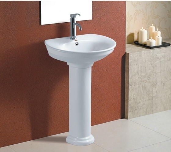 Quality Bathroom suite floor standing pedestal wash basin for sale