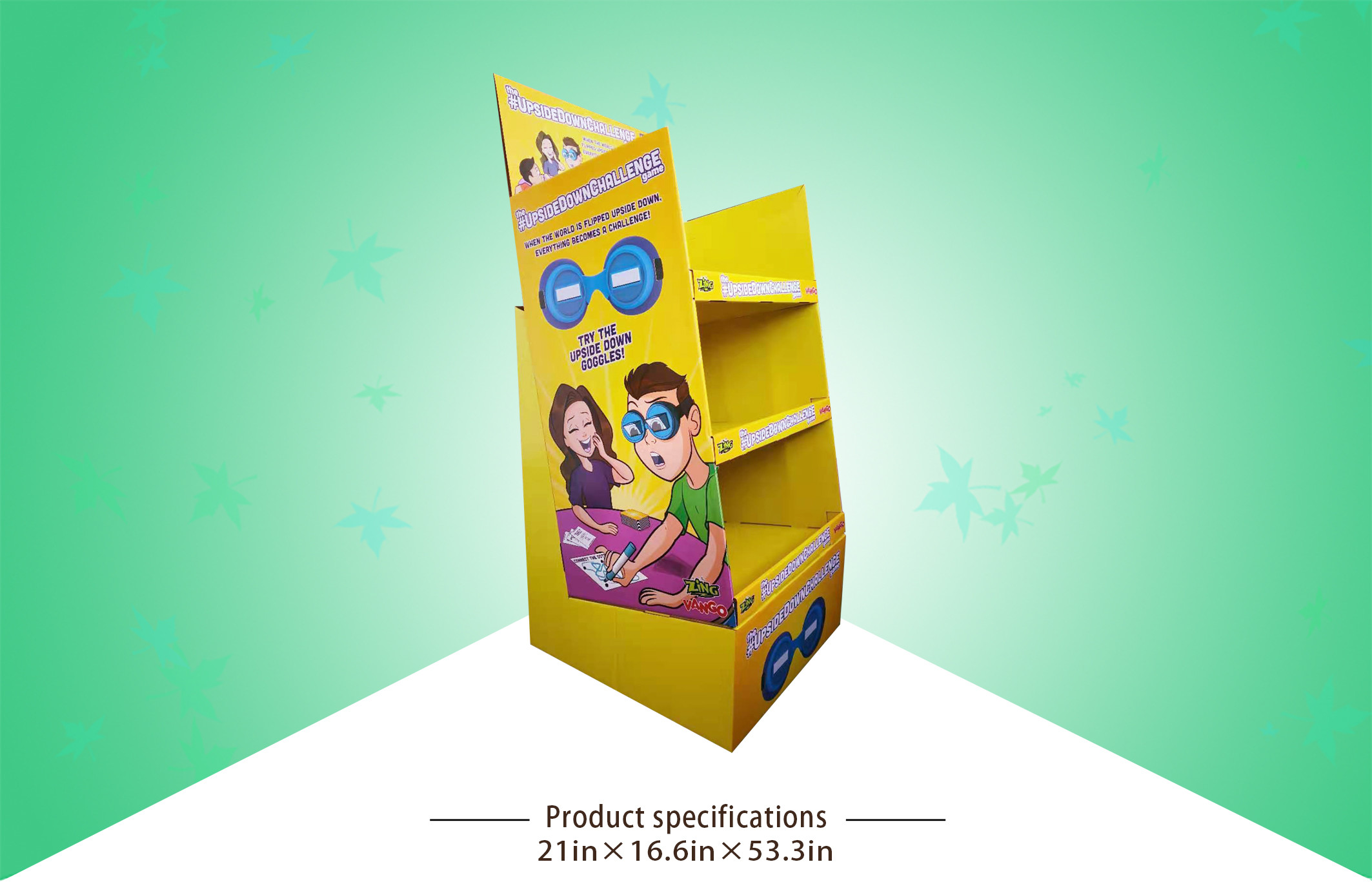 China Custom 3 Shelf Cardboard Kid Glasses Display Stands to Arrrange Fulfillment In China Factory for sale