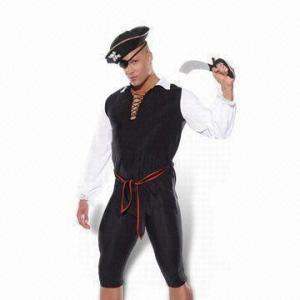 Quality Polyester or Cotton Halloween/Holiday Party Costume, with Pirate Design, Ideal for Man for sale