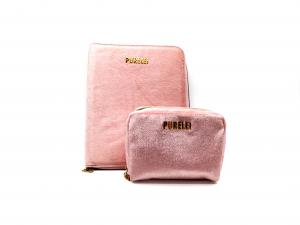 Quality TPCH SGS PU Cosmetic Bag Velvet Custom Luxury Beauty Zipper Closure BM Emboss for sale
