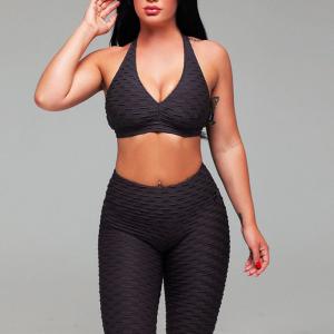 Quality Ribbed Sportswear Gym Yoga Clothes Seamless Workout Leggings For Women for sale