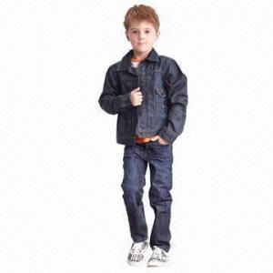 Quality Children's jacket, made of cotton denim, ODM orders are welcome for sale