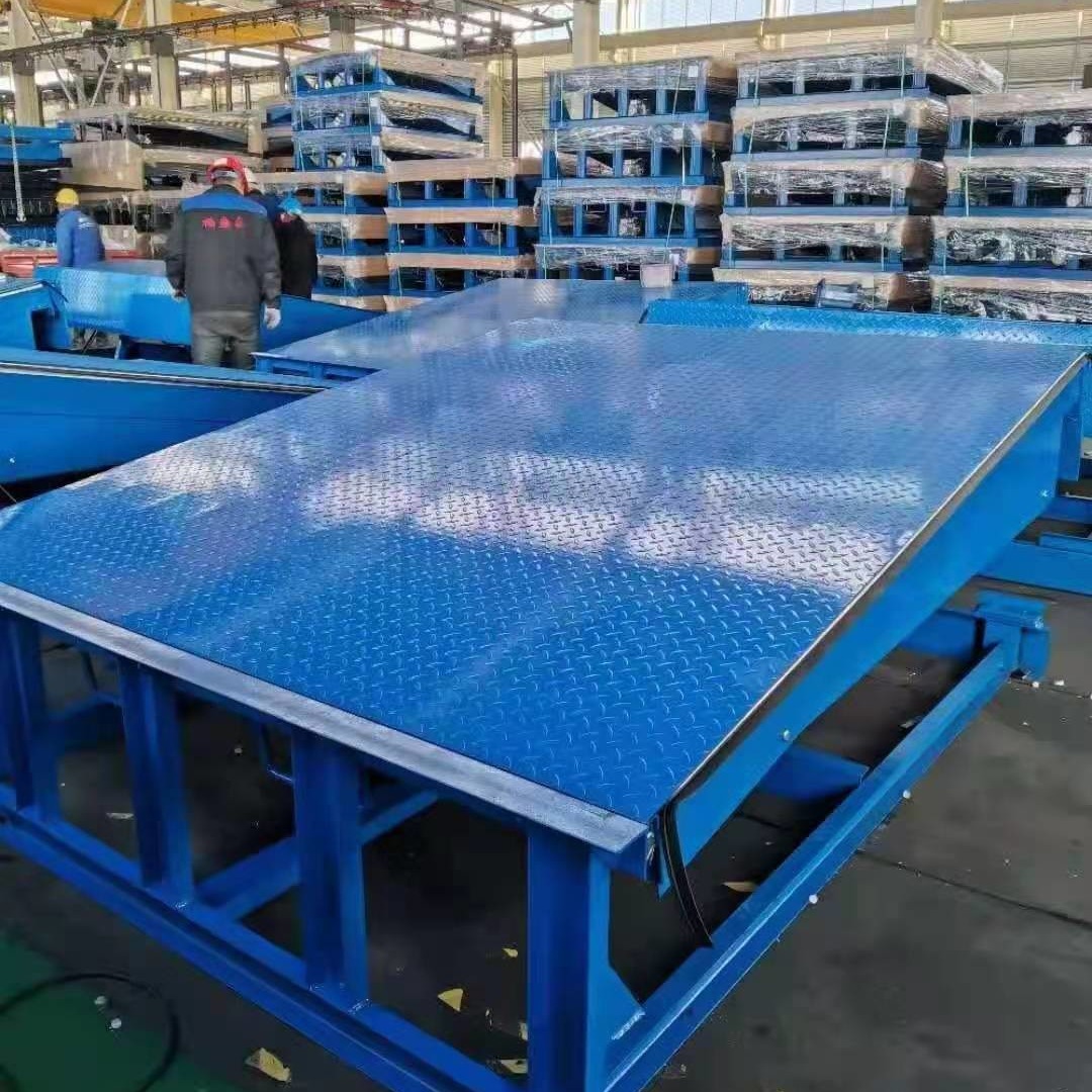 Quality 25000LBS Push Button Hydraulic Loading Dock Leveler Anti Skid Security Checkered Plate for sale